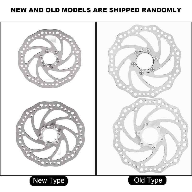 Niiyen 160mm Bicycle Disc Brake Rotor Stainless Steel Bicycle Rotors Mountain Bike Flange Disc Brake Kit Threaded Hubs Brake Disc Rotor Flange Adapter with 6 Bolts