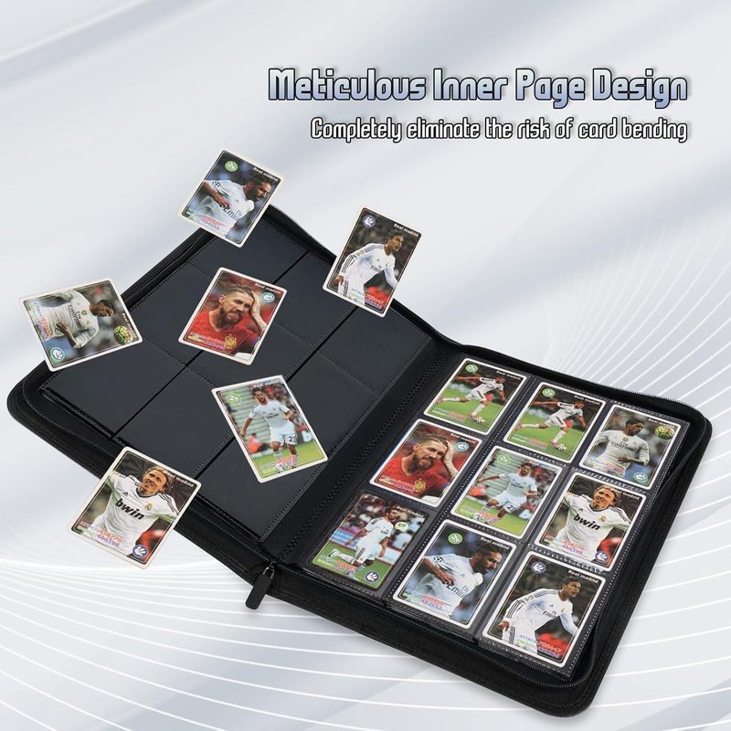 Premium 9-Pocket Trading Card Binder - Double-Sided PU Collection Album for MTG, TCG & Sports Cards | Navy Blue
