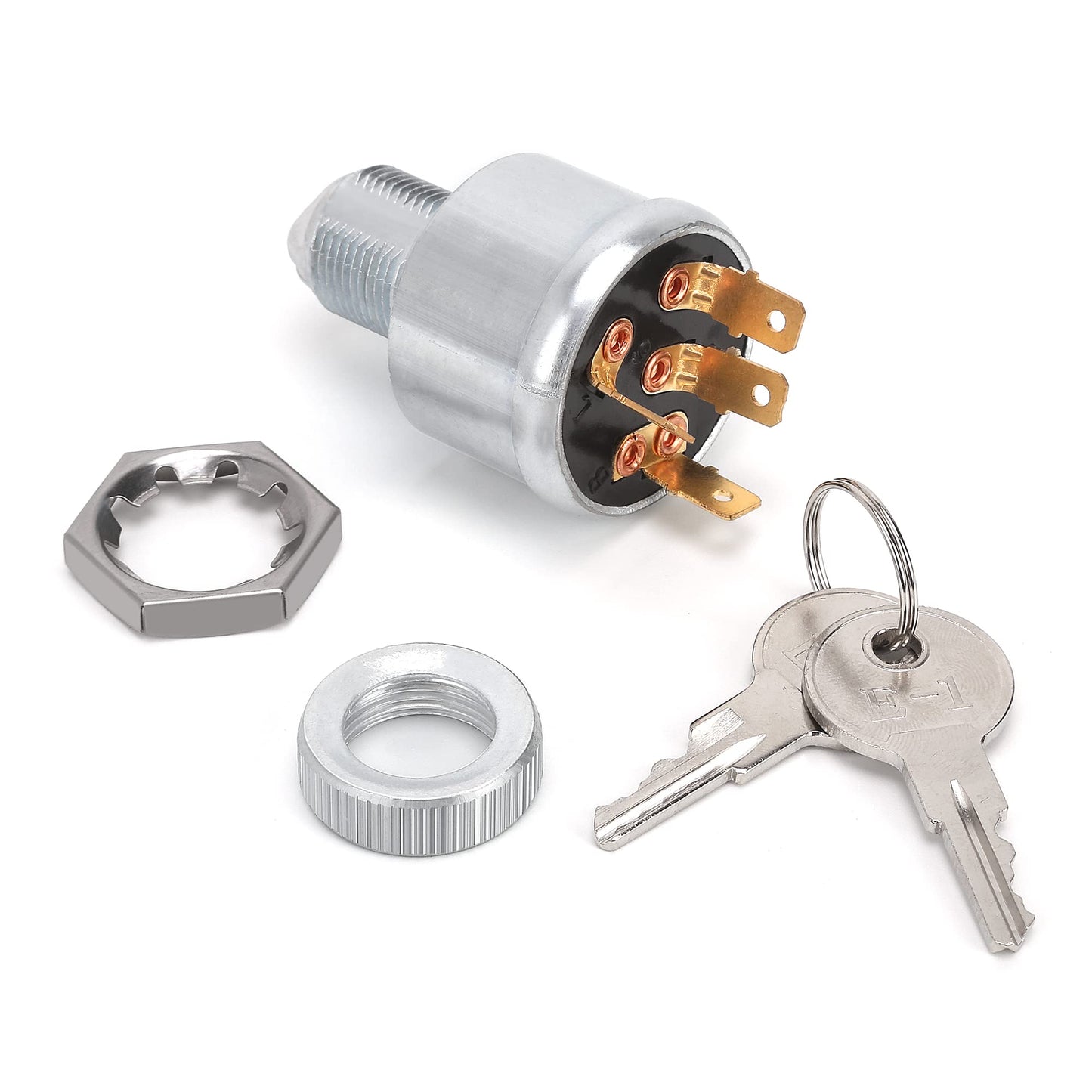10L0L Golf Cart Ignition Switch for EZGO TXT, Workhorse, ST, Shuttle, Medalist & Marathon 1981-up, 4-Terminal Starter Switch Key, Replace OEM 33639-G01
