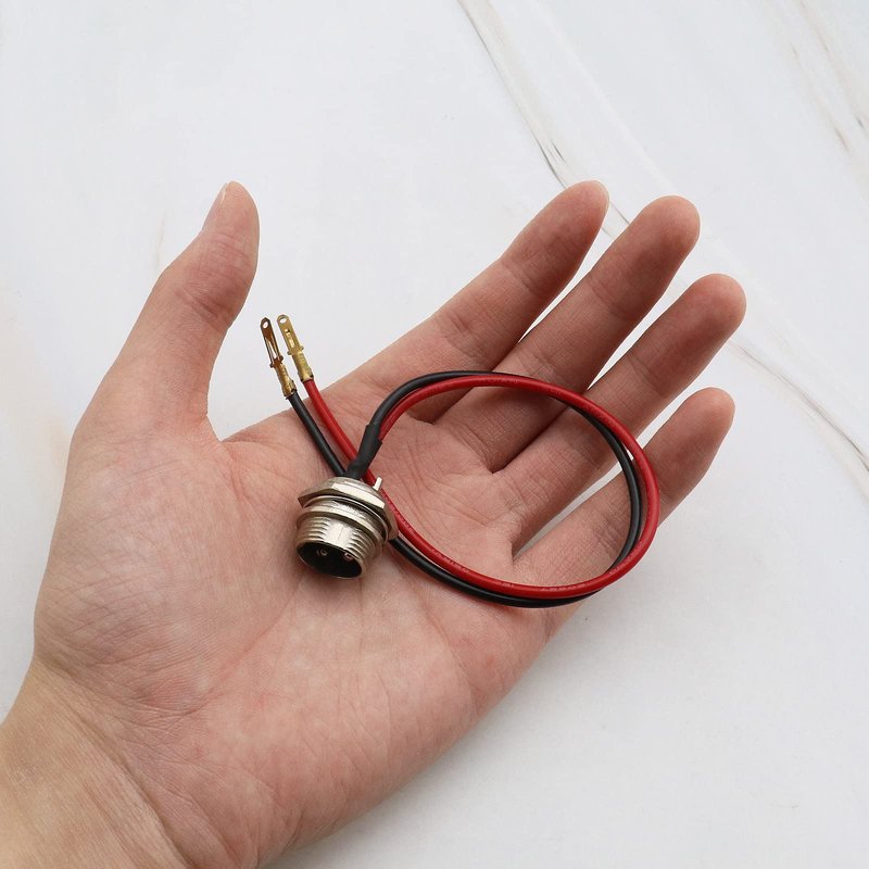Create idea 2pcs Electric Scooter Charging Port Connector 3-Pin 2 Wire Inline Charger Connector Round Charging Port Replacement (3 Prong) Smart Charging Port