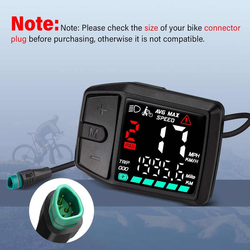 BAFANG 5 Pin Male Ebike Display for Bafang CAN Protocol Motors, Ebike Speedometer Bike Computer with 0-9 PAS, DZ41 (M620, M600, M560, M510, M420 mid Drive Motors), DC 24V-48V