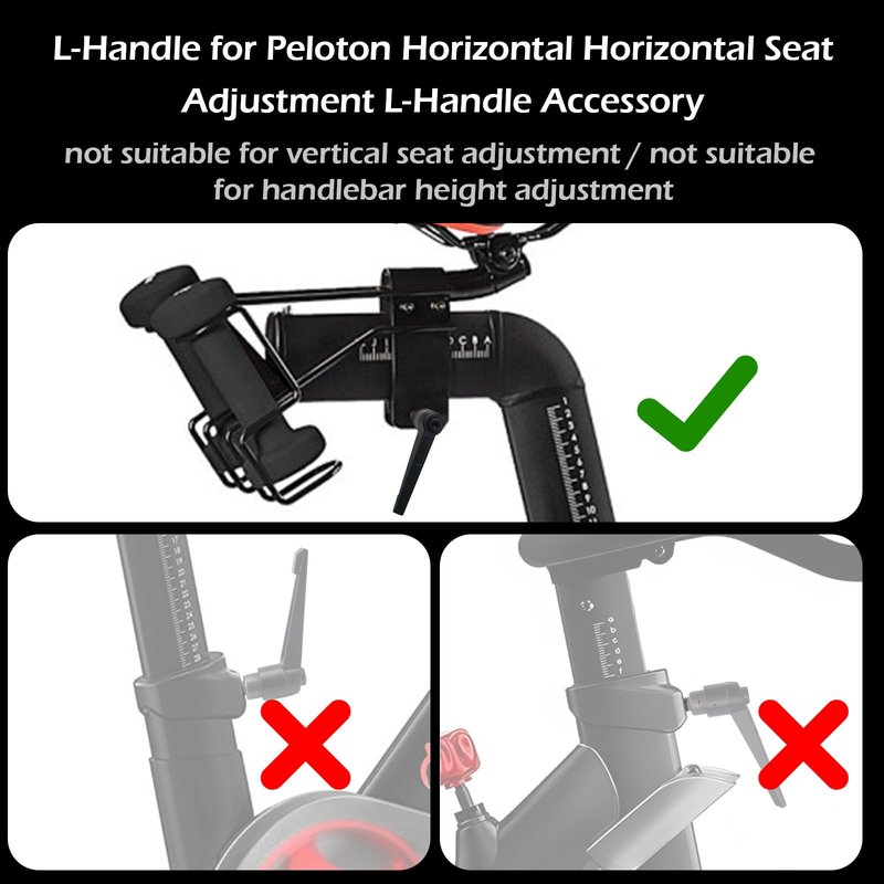 Exercise Bike Horizontal Seat bar Adjustment Lever Replacement parts for peloton Spin Bike Adjuster Handle, Alloy Adjustable Handle Accessories (black 2)