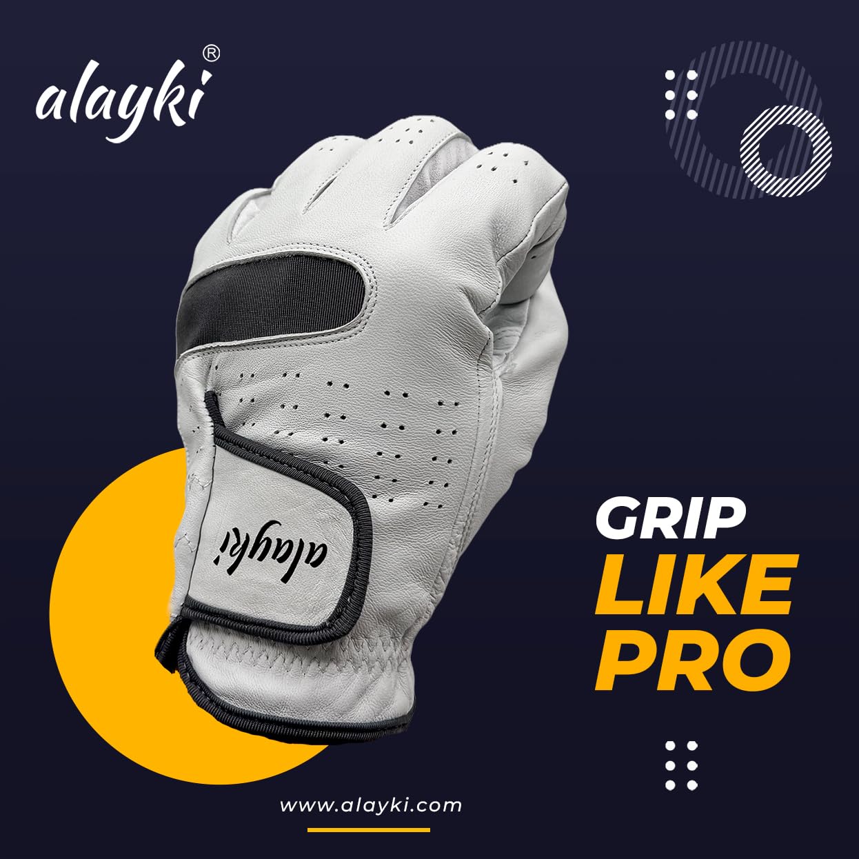 Premium Golf Glove for Left Hand - 100% Natural Sheep Leather - Superior Grip & Comfort - Lightweight, Breathable, Durable - Ideal for Golfers of All Levels - Flexible Fit for Men & Women (Large)