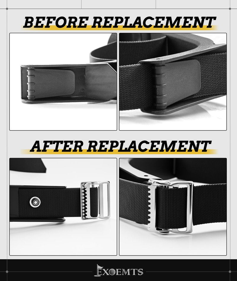 EXOEMTS Universal Golf Bag Strap Buckle, 2 PCS Adjustable Heavy Duty Bag Holder Replacement, Easy to Adjust, Drilling Required, Quick Release Replacement for EZGO, Yamaha, Club Car Golf Carts