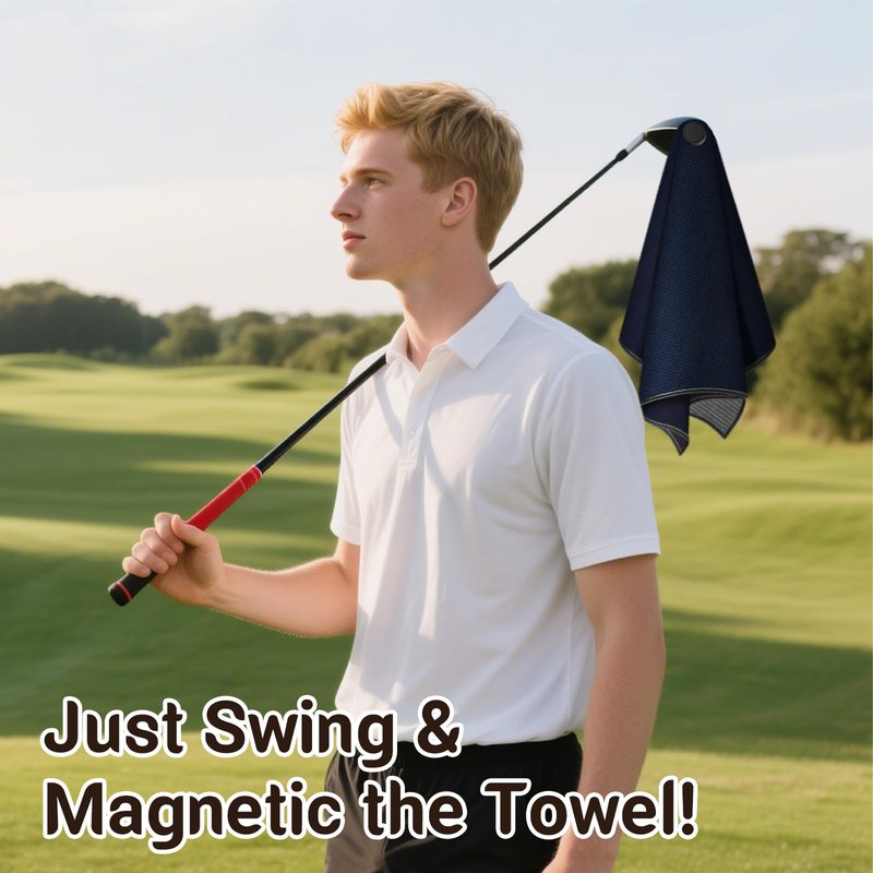 Epinovo Strong Magnetic Golf Towel for Golf Bags, 23.6"x15.7" Microfiber Golf Cleaning Towel with Waffle Weave Design, Easily Attaches to Golf Carts and Clubs (3 Pack)