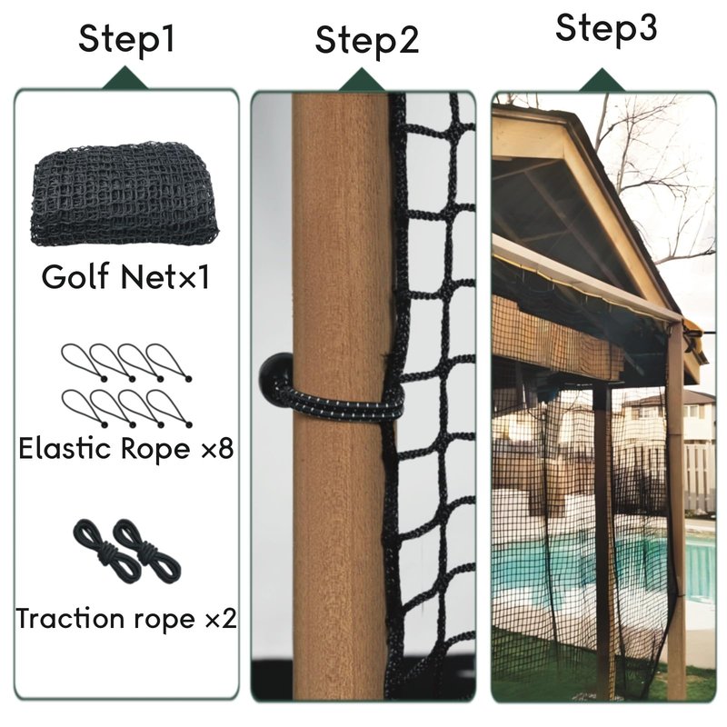 Golf Practice Net,Heavy Duty Nylon Golf Hitting Net,Golf Net Outdoor Indoor with Wire Hanging Kit,Golf Nets for Backyard Driving，Golf,Baseball, Hockey, Soccer（10/15/20/25/30ft (Black-10x10ft)