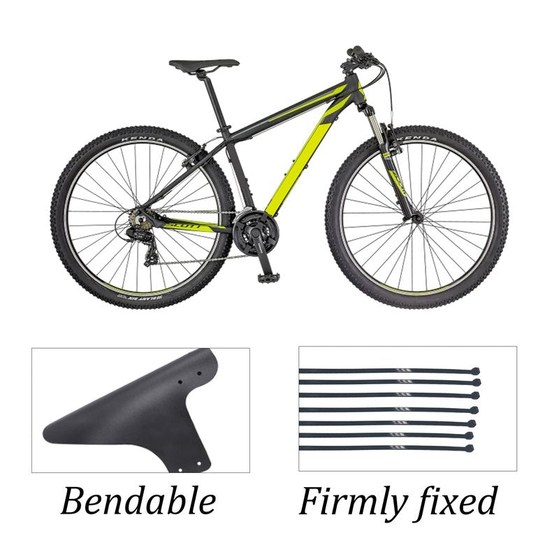 Runseaway 2Pcs Mountain Bike Fenders Front Rear Mudguard Set Compatible 26" 27.5" 29" Fat Tire MTB Mud Guards Adjustable Bicycle Frame Protection (Black)
