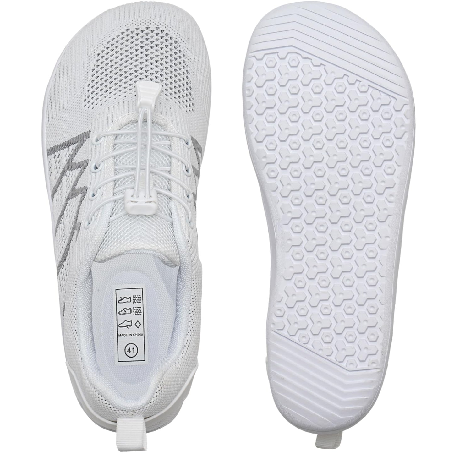 WateLves Wide Water Shoes Mens Womens Barefoot Minimalist Walking Shoes Beach Casual Sneakers Zero Drop Sole (White/Gray, 37)