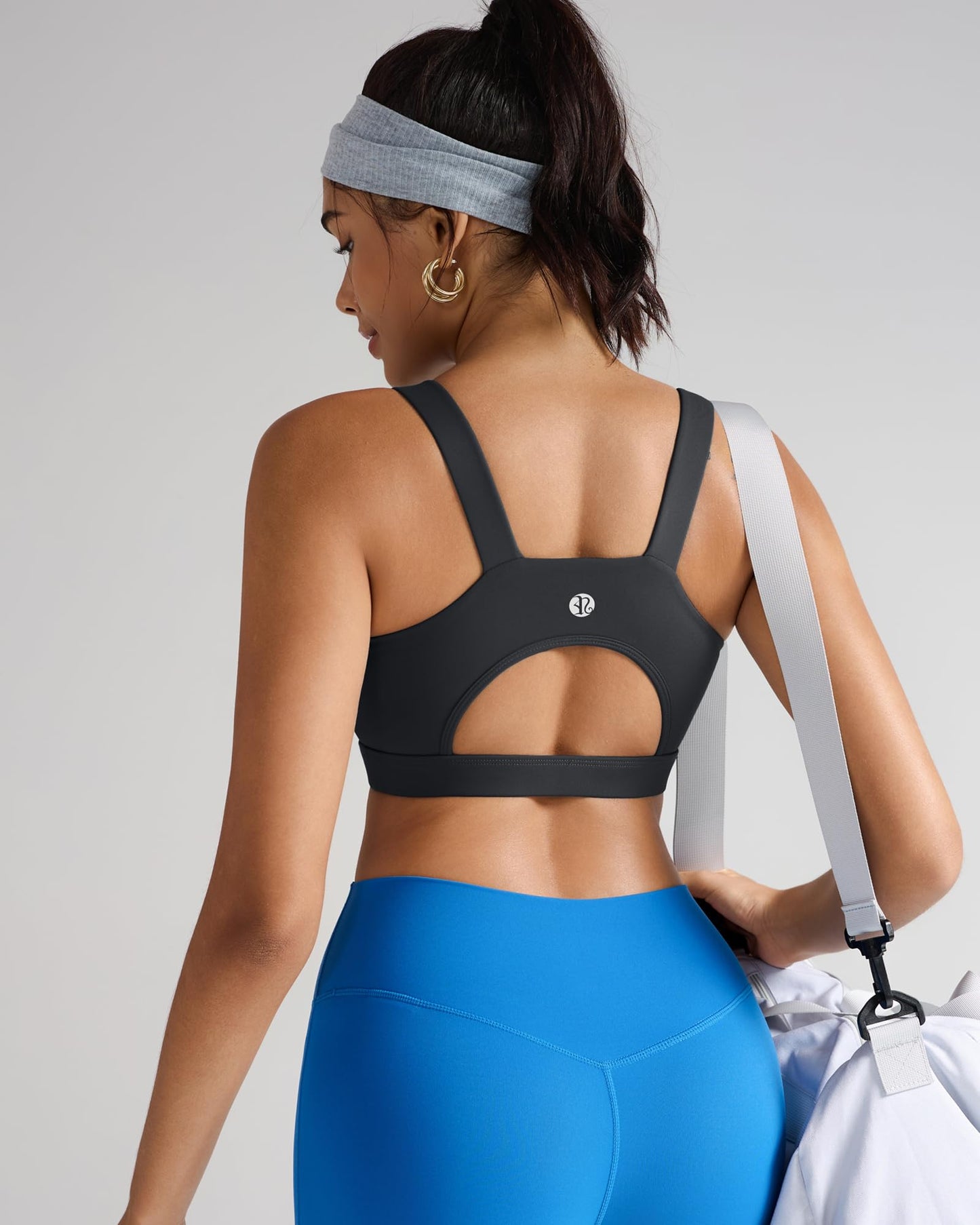 RUNNING GIRL High Impact Sports Bras for Women,Racerback Bra Workout Crop Tops for Women(WX2667 Black,S)