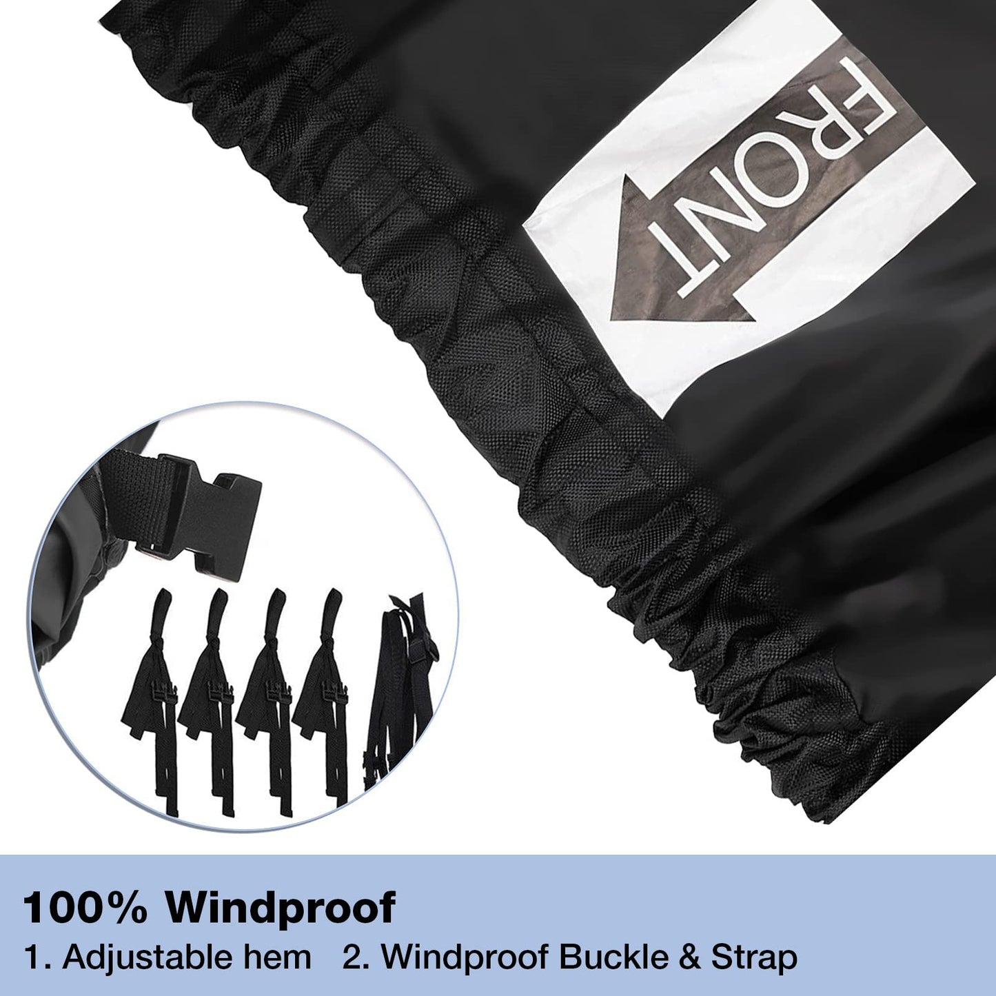 NEVERLAND Trailerable Boat Cover Waterproof Heavy Duty Marine Grade Polyester Canvas Fits V Shape/V-Hull and Tri-Hull Runabouts, Pro-STYL, Bass Boats (Boat Length 17-19ft, Beam Width up to 102",Black)