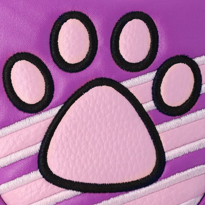 Myartte Cat Paw Golf Club Head Cover Putter Headcover for Blade Mallet or Driver Style Putters Embroidered Paw Pu Leather for Scotty Ping Callaway Odyssey Putters
