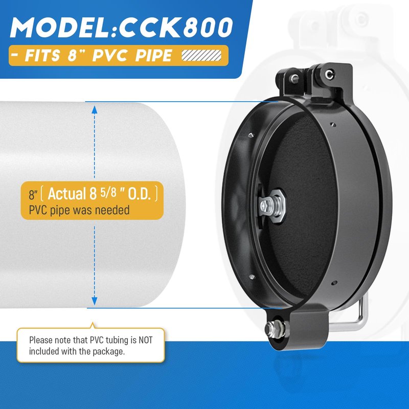 AA Products Universal Conduit Carrier Kit Fit 8" PVC Pipe, No Drilling Required, Black