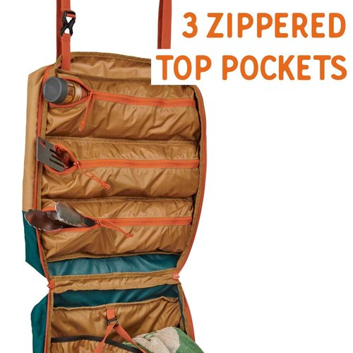 Kelty Camp Galley – Camp Kitchen Organization Kit, Pockets, Compartments for Outdoor Cooking Essentials, Plastic, DULL GOLD/DEEP TEAL