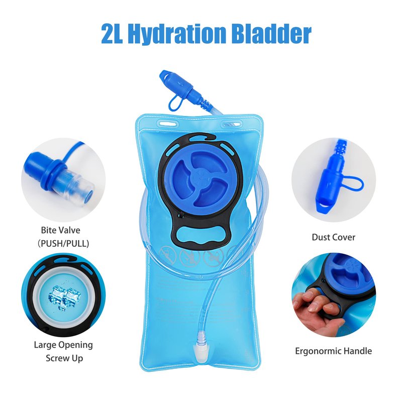Zavothy Rave Hydration Backpack Lightweight Water Backpack for Cycling Running Hydration Pack Hiking Backpack with 2L Water Bladder White