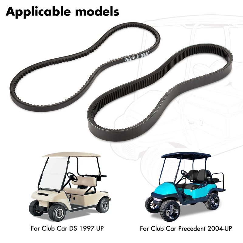 10L0L 101916701, 1016203 Golf Cart Drive Belt & Starter Generator Belt for Club Car DS 1997-UP, Precedent 2004-UP Gas Models with FE290 and FE350 Engine, Club Car Drive and Starter Belt Kit