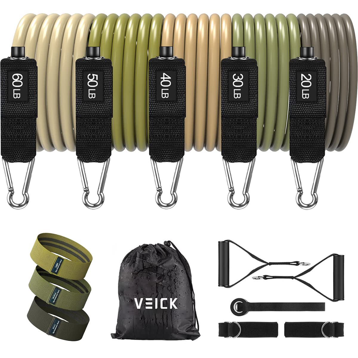 VEICK Resistance Bands, Exercise Bands, Workout Bands, Resistance Bands for Working Out with Handles for Men and Women, Exercising bands for Fitness Weights Work out at Home