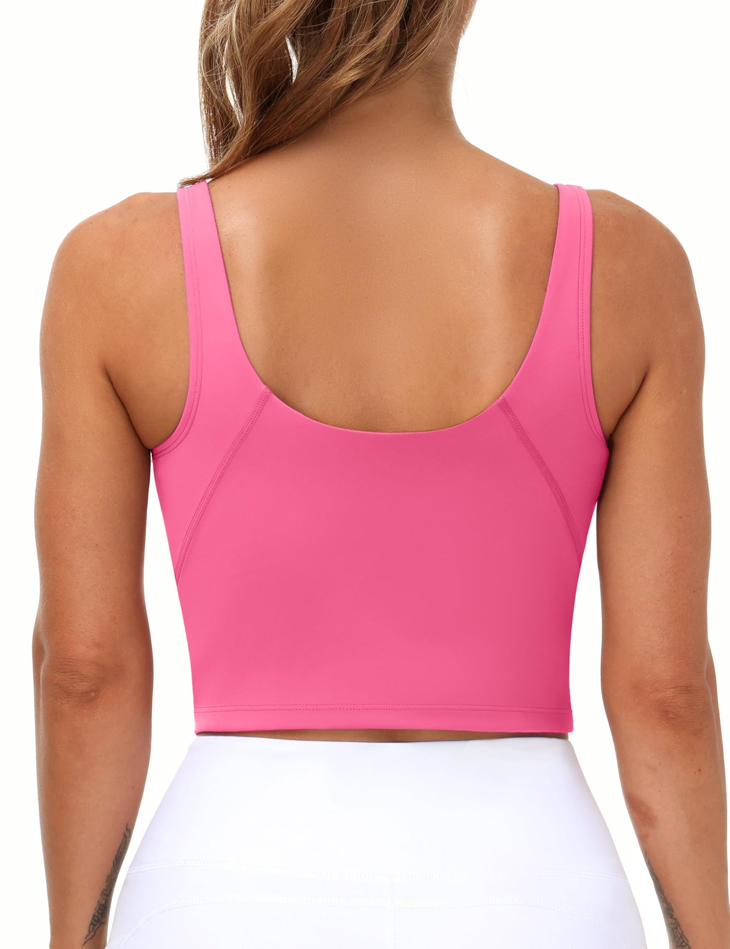 THE GYM PEOPLE Womens' Longline Sports Bra Medium Support Workout Tank Tops
