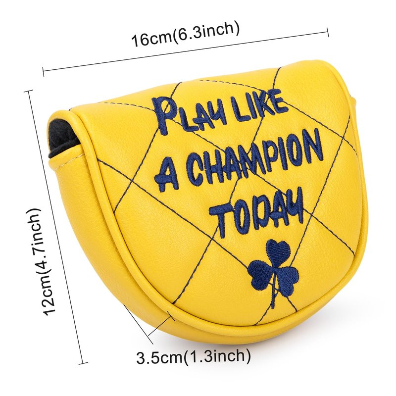 Golf Headcovers Play Like A Champion Today Golf Club Head Covers Advanced Embroidery Premium Leather Driver Headcovers Fairway Covers Hybrid Cover Mallet Putter for OZ1(for OZ1 Mallet Putter(1pcs))