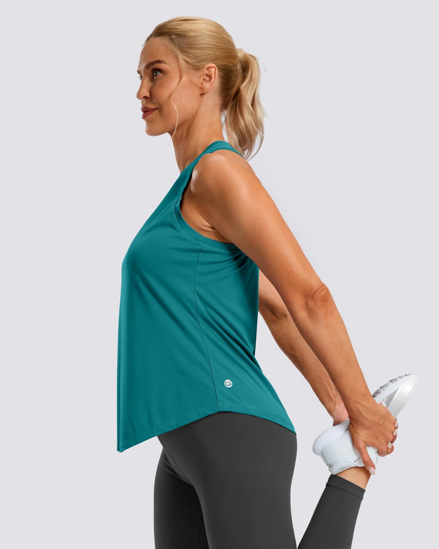 G Gradual Women's Workout Tank Tops Racerback Athletic Yoga Tops Loose Fit Sleeveless Running Gym Sports Shirts for Women(Teal,M)