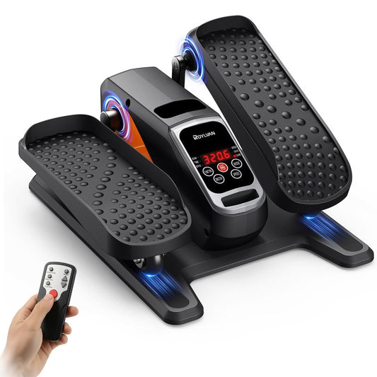 Roylvan Under Desk Elliptical Exercise Machine, Electric & Portable Ellipse Leg Exerciser, Quiet Seated Pedal Elliptical for Seniors Adult with Remoter, 12 Adjustable Speeds, 2 Modes for Home Office