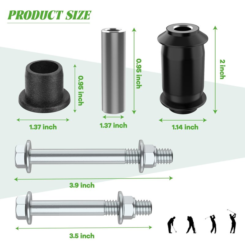10L0L Golf Cart A Arm Suspension Bushing & Sleeve Kits for EZGO RXV 2008-up Gas & Electric Golf Carts,Replaces Parts 608086 601340 602085 601754 602415 600525