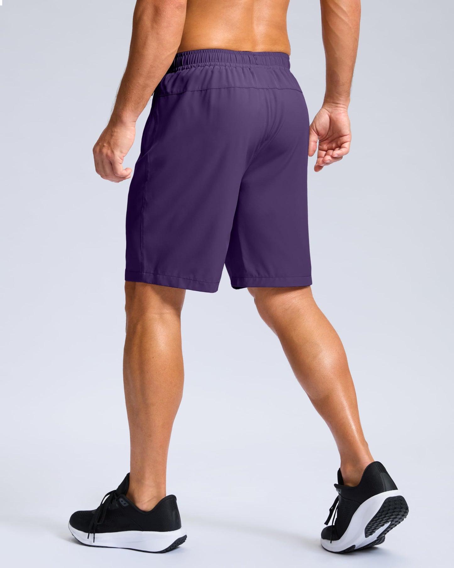 Men's Athletic Running Shorts with Zipper Pockets Quick Dry 7"/ 5"/ 9" Workout Gym Shorts for Basketball Hiking(Purple,9XL)
