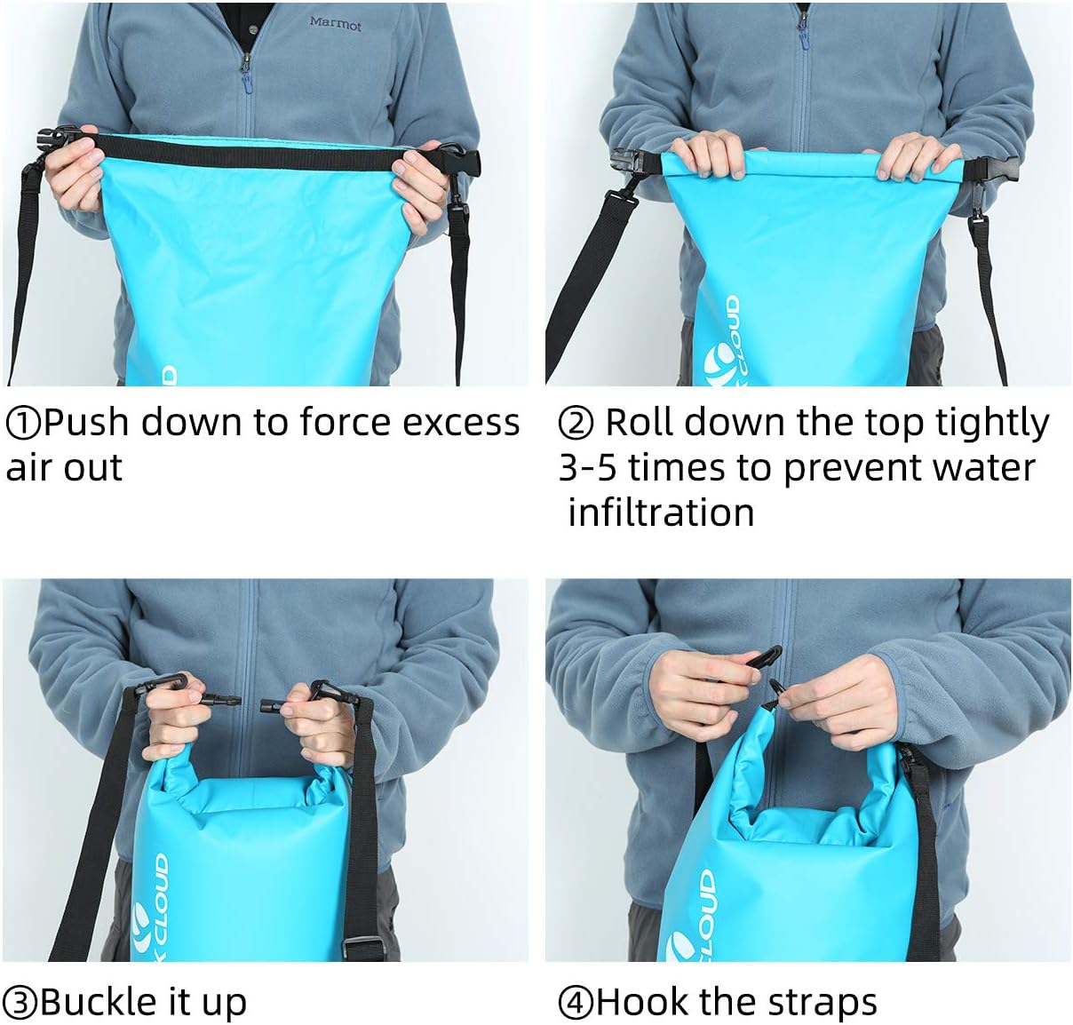 ROCK CLOUD Waterproof Dry Bag - 5L Dry Sack for Kayaking, Rafting, Beach, and Camping