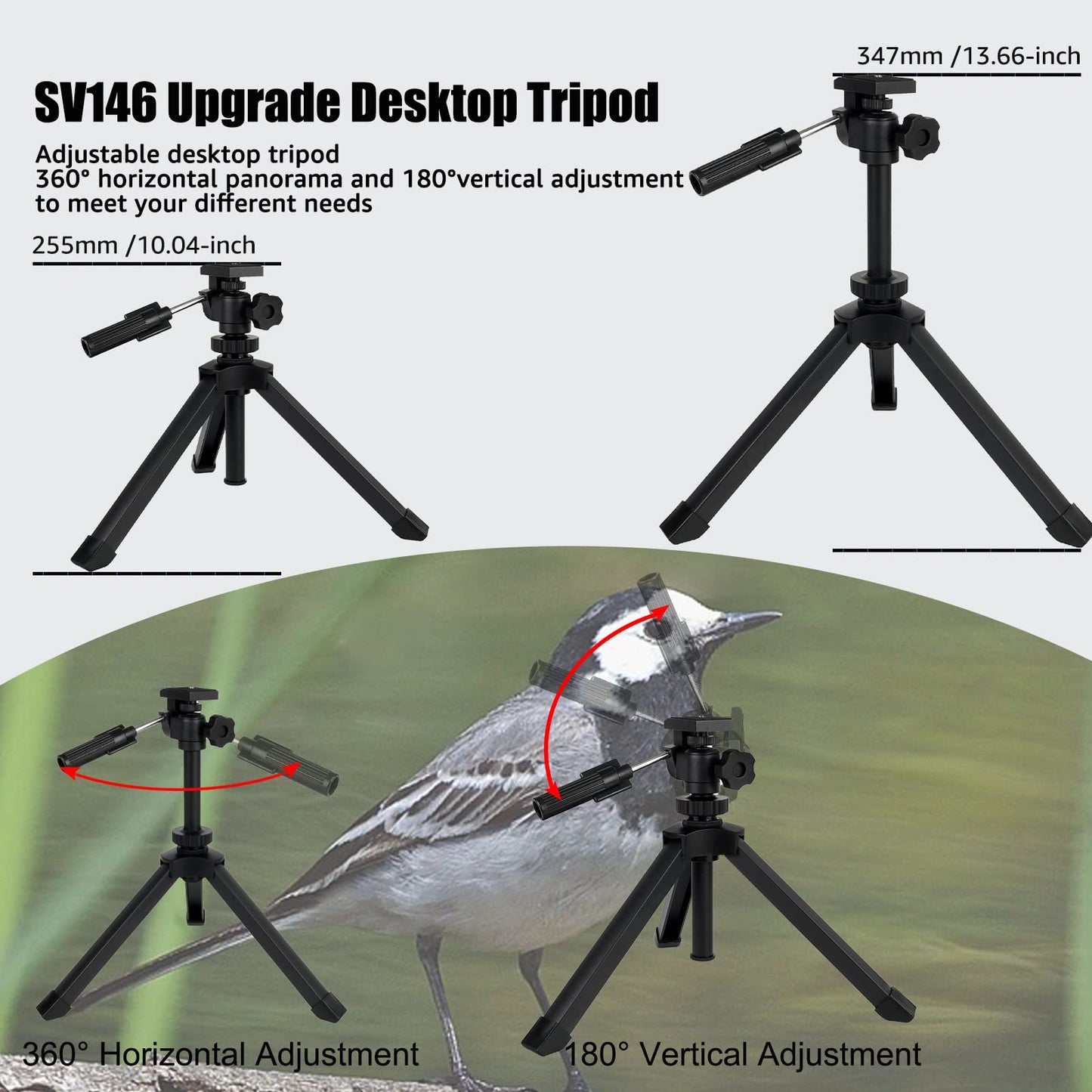 SVBONY SV28 Spotting Scopes with Tripod and Phone Adapter, Angled 25-75x70mm Spotter Scope, Waterproof Fogproof Spotting Scope with Desktop Tripod for Bird Watching, Target Shooting, Wildlife Viewing