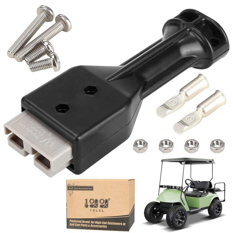 10L0L Golf Cart Charger Plug SB50 Connector Kit for EZGO Marathon, Medalist, XI-Series 36V Models, OEM 18972-G1 18972G1 Total Charger Handle with Contact Pins
