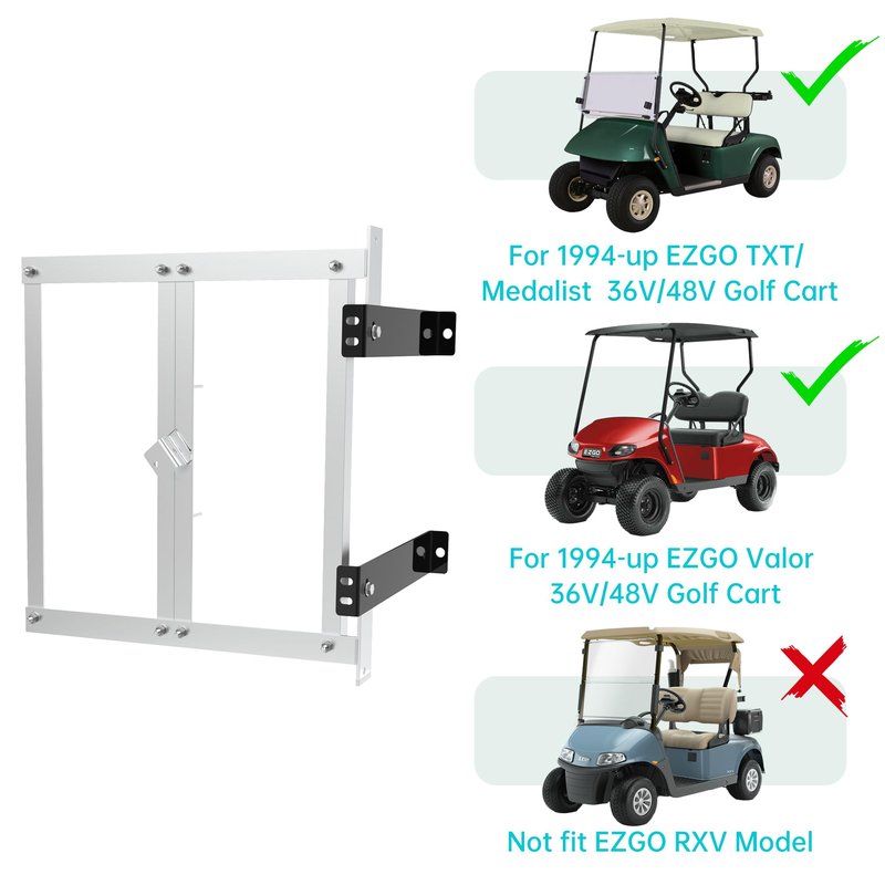 10L0L Aluminum Battery Tray Rack for EZGO TXT/Medalist, Freedom TXT and Valor 36V/48V Electric 1994+ Golf Carts, Replace 70046-G01 600496, Heavy Duty Construction and No Drilling