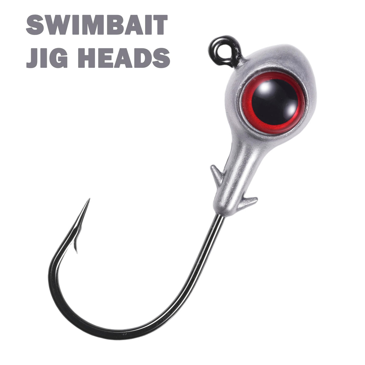 FISHCORNER Fishing Jig Head Oversized 3D Eyes Jigheads Swimbait Jig Heads for Fishing Saltwater Freshwater Bass Trout Walleye Redfish Striper 1/8oz