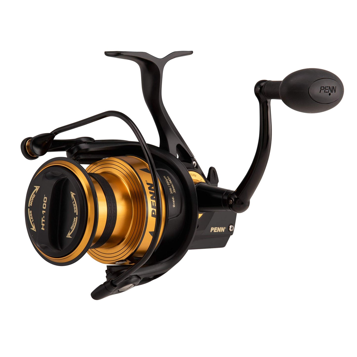 PENN SSVI6500LC Spinfisher VI 6500LC, CNC Gears, HT100 Drag, IPX5, Black Gold