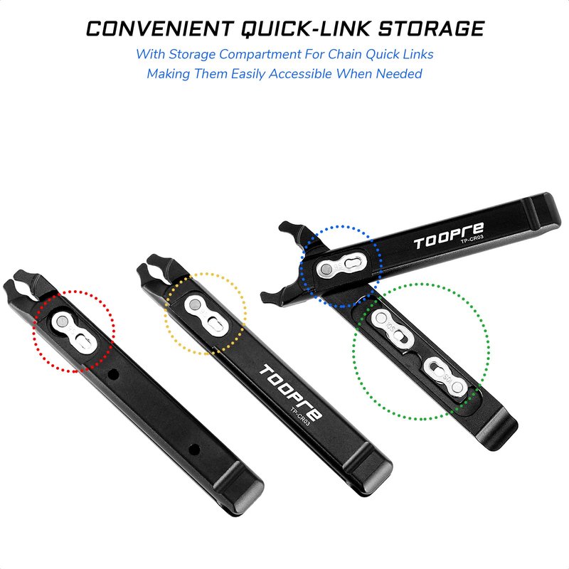 KIEVODE Multi-Functional Master Link Pliers with Master Link Removing, Tire Levers, Storage Links, and Chain Hook - Ideal for MTB, Road, Mountain Bicycle, BMX Bikes