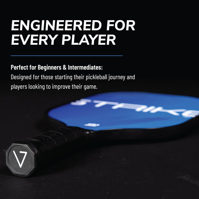 Versix Strike 4F Pickleball Paddle - Lightweight 7.1-7.5 oz, 10mm Polypropylene Core, Glass Fiber Face, 5.1" Handle, Beginner & Intermediate, Blue