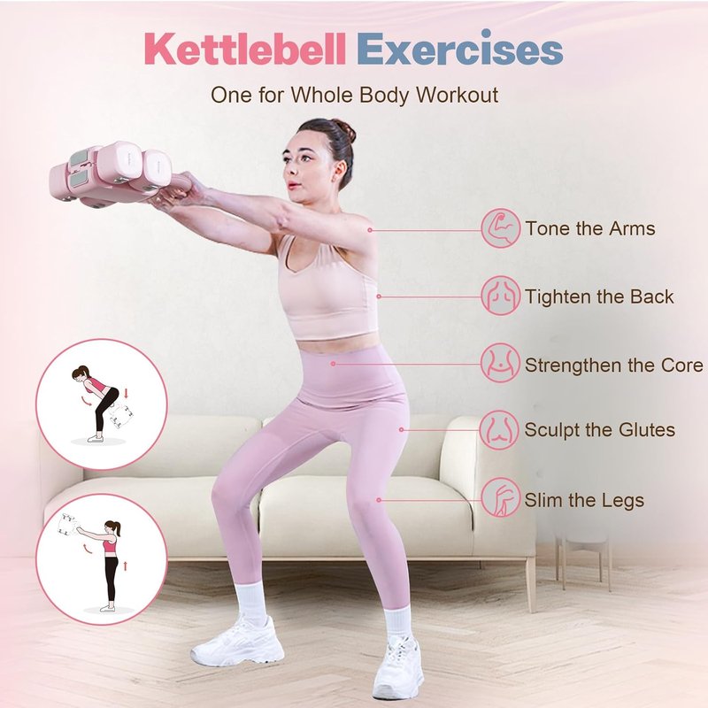 Adjustable Dumbbell Set - 4 in 1 Free Weights for Women | Fast Adjustment, 2lb to 5lb for Home Gym & Outdoor Training