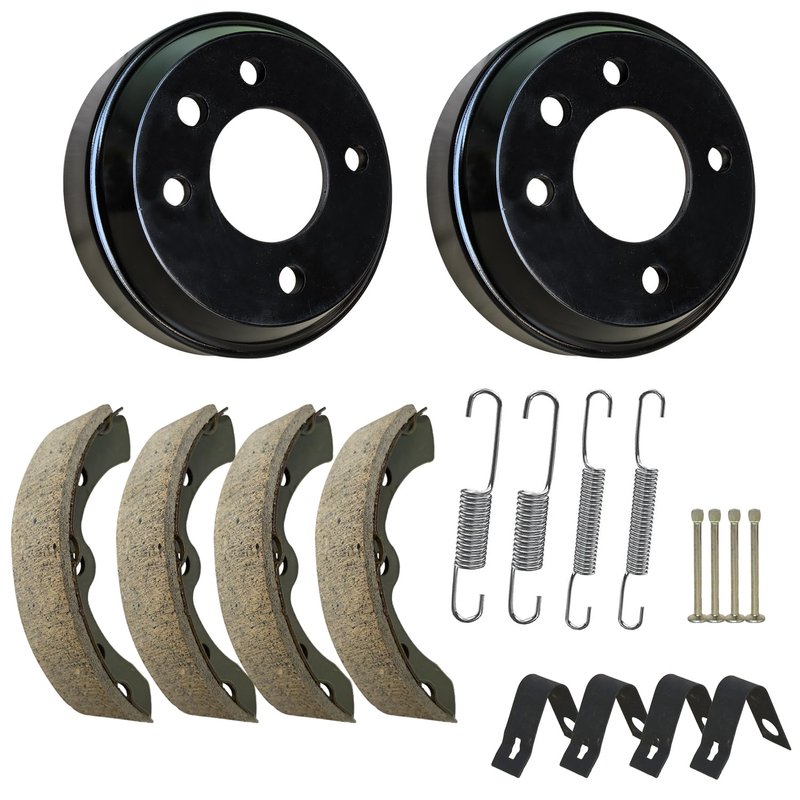 Vanlison Golf Cart Brake Drum & Brake Pads & Shoe Spring Repair Kit - Compatible with 1981-1994 Club Car DS villager 6 & villager 8 (OEM #1011137, 101146302, 1011466)