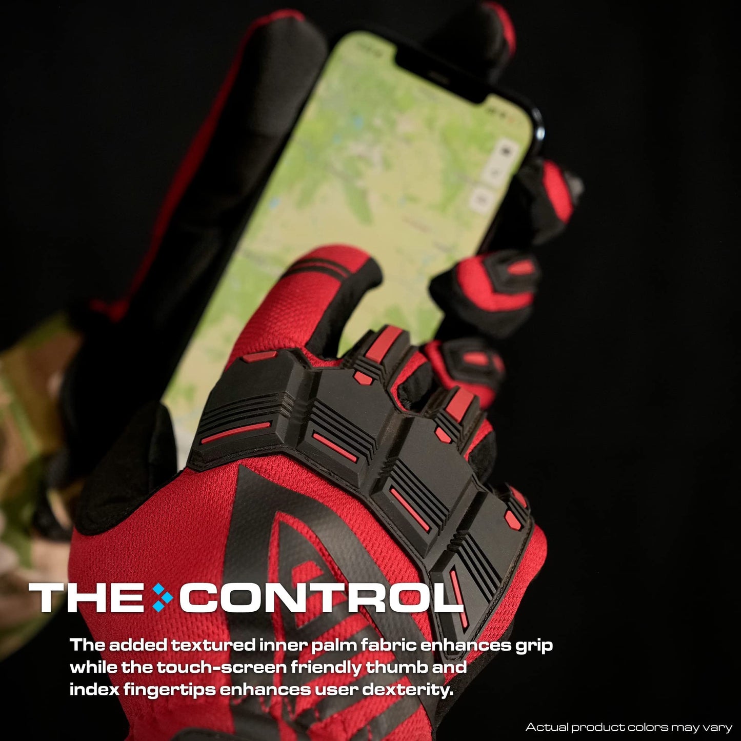 Glove Station - Impulse Guard Tactical Gloves for Men - Touch Screen Gloves Working Gloves Ideal for Sports & Outdoors, Motorcycle and Hunting - Red, Small