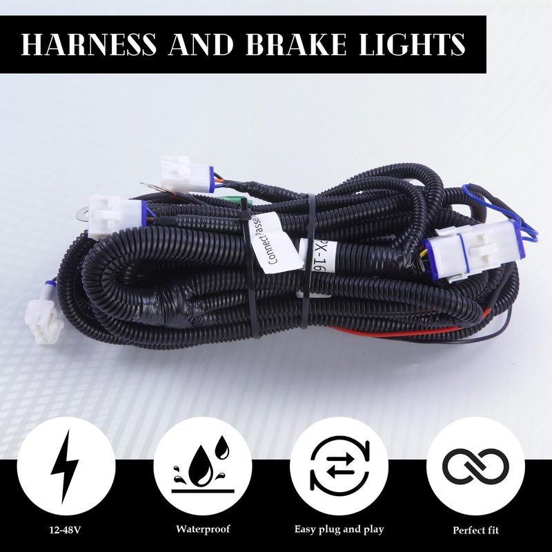 VPAHub Golf Cart Adjustable Light Kit Fit for YAMAHA G22, 2 LED headlight, 2 LED taillight, 1 Basic wiring harness Instruction & hardware included, Black/Amber/Clear
