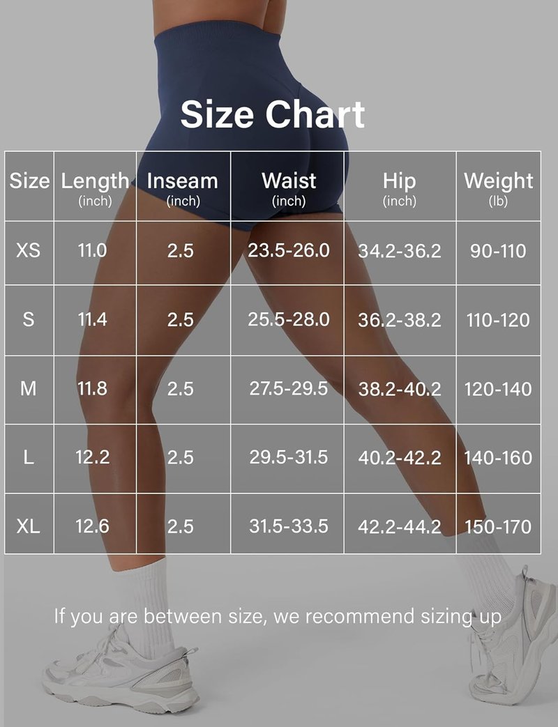 Women’s Workout Impact Shorts - Scrunch Butt Lifting Seamless Biker Shorts | 2.5" - 6" Sizes