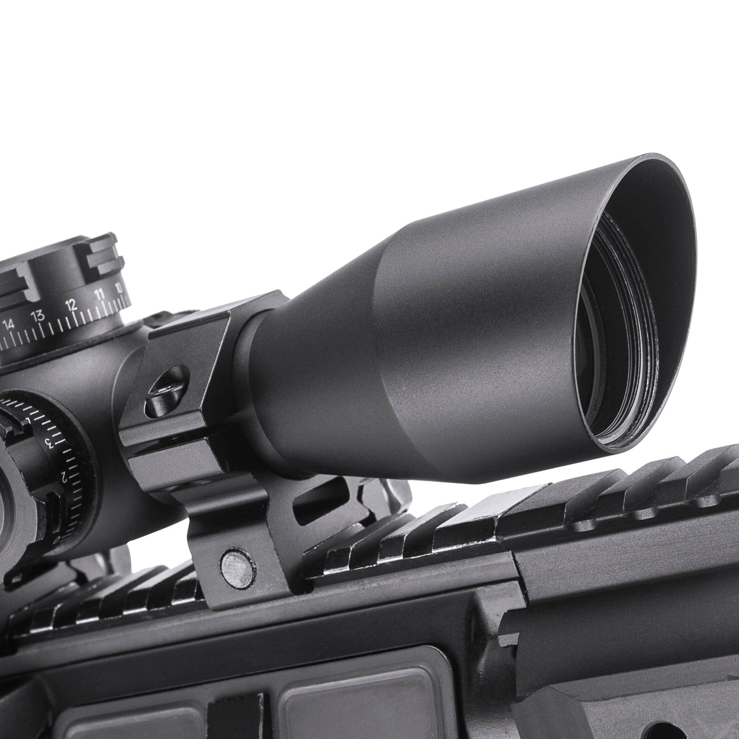 Barska Compact 4x32 Rifle Scope with Red/Green Illuminated Mil-Dot Reticle – Side Rheostat, Sunshade, Flip-Up Caps, External Turrets, Waterproof/Fogproof