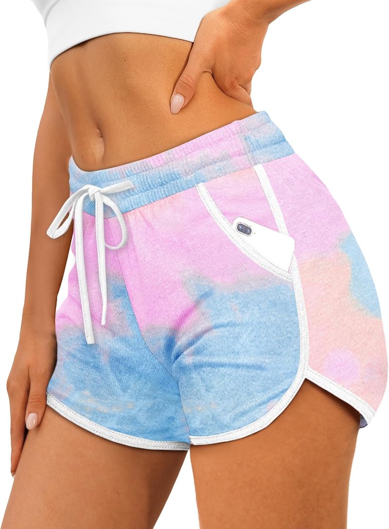 Aloodor Women's Running Dolphin Shorts - Athletic Style with Pockets & Adjustable Drawstring | Comfortable Fit