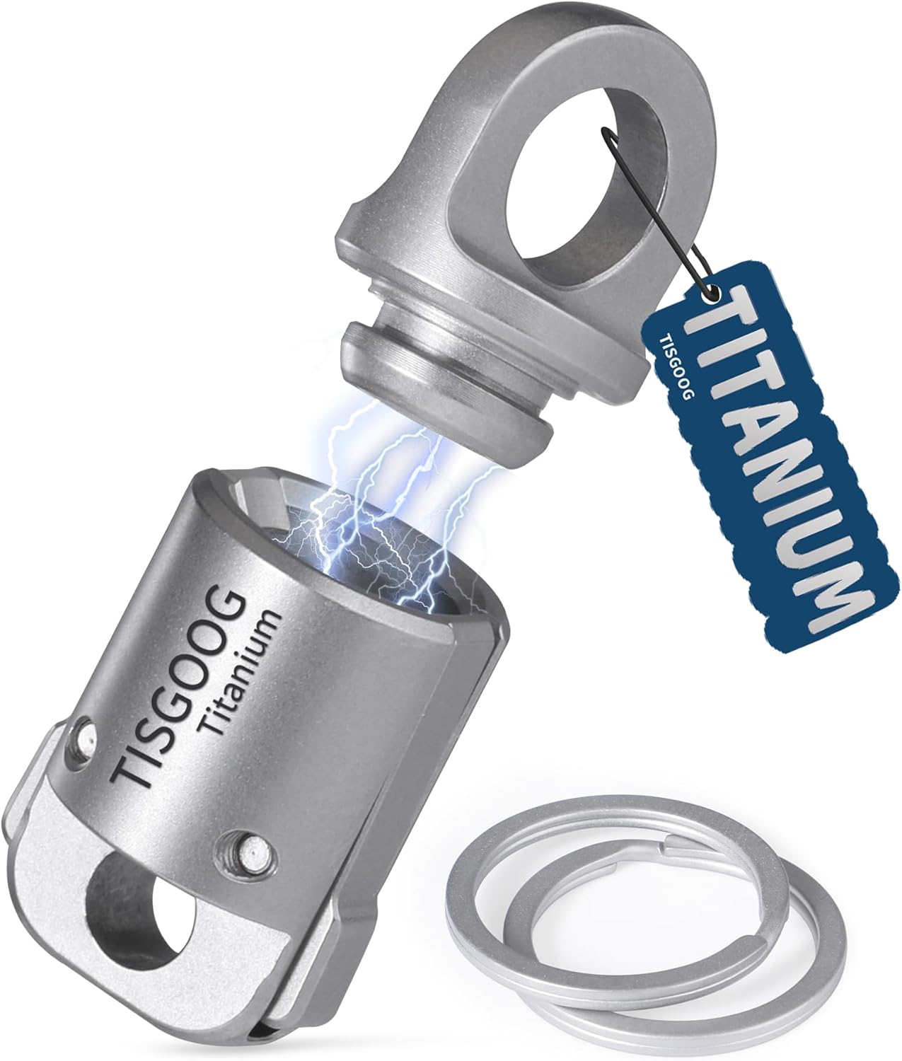 Titanium Quick Release Keychain - Detachable Magnetic Holder | 360° Rotatable, 88LB Capacity