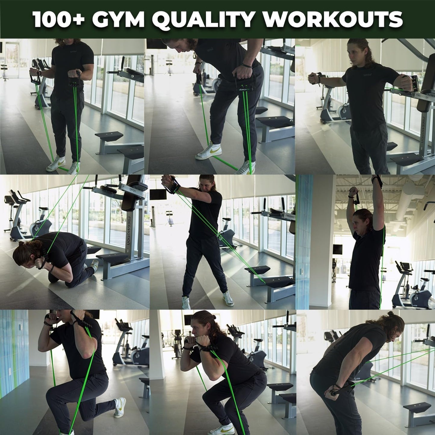 Gorilla Bow Resistance Bands - Heavy-Duty Quick-Lock Exercise Bands for Full-Body Strength Training | Non-Slip Grip, Home Workout Set