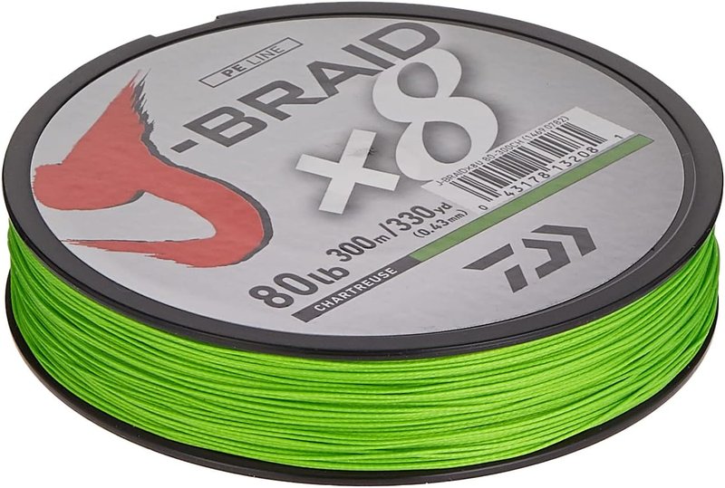 Daiwa J-Braid 300M - 8-Strand Woven Fishing Line for Superior Strength