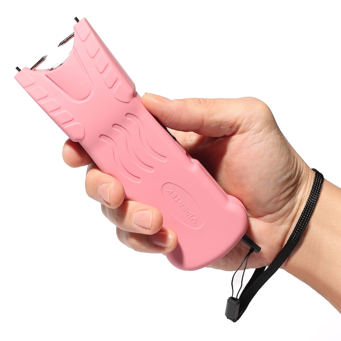 VIPERTEK Stun Gun with Safety Disable Pin LED Flashlight, Pink