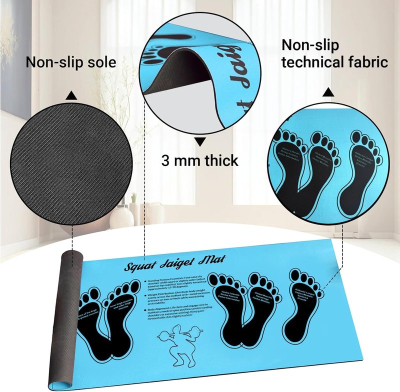 Anti-Slip Squat Mat - Lightweight Training Mat for Leg & Abdominal Exercises | Portable Design
