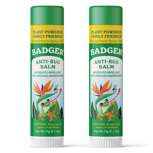 Badger Bug Repellent Stick, Non-DEET Mosquito Repellent with Citronella & Lemongrass, Easy to Use Travel Size, Natural Insect Repellent for Kids and Adults, 0.6 oz (2 Pack)