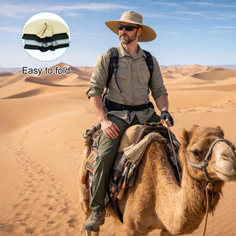 Wide Brim Sun Hat for Men & Women - Bucket Safari Fishing Hat for Hiking, Camping & Outdoor Activities