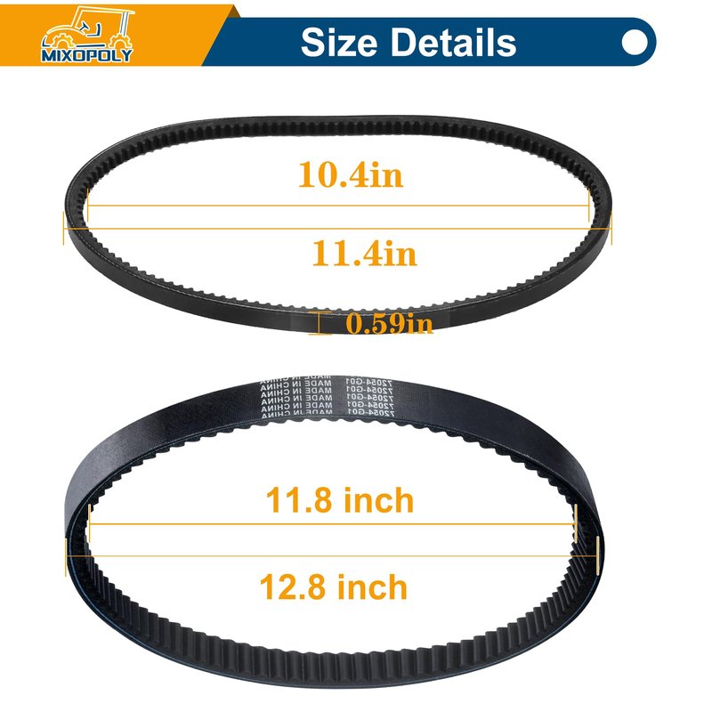 Mixopoly Starter Generator Belt & Clutch Drive Belt Kit for EZGO TXT/Medalist 4 Cycle Gas Golf Cart 1994-2013 with 295/350cc Robin Engine, Replace 72054G01, 72024G01, 72025G01, 26414G01, 630587