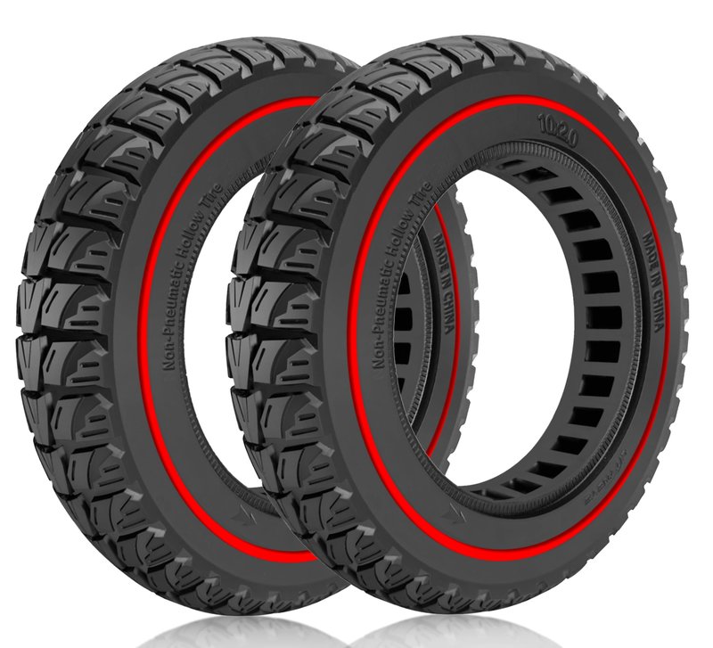 Felixstory 10 Inch Solid Tire: 10x2.125 Tubeless Tires for Turboant X7 Gotrax Apex Hiboy S2 Pro Max Hover-1 Journey Electric Scooter Replacement Wheels, 10x2/54-152 Front Rear Tyre Red 2pcs